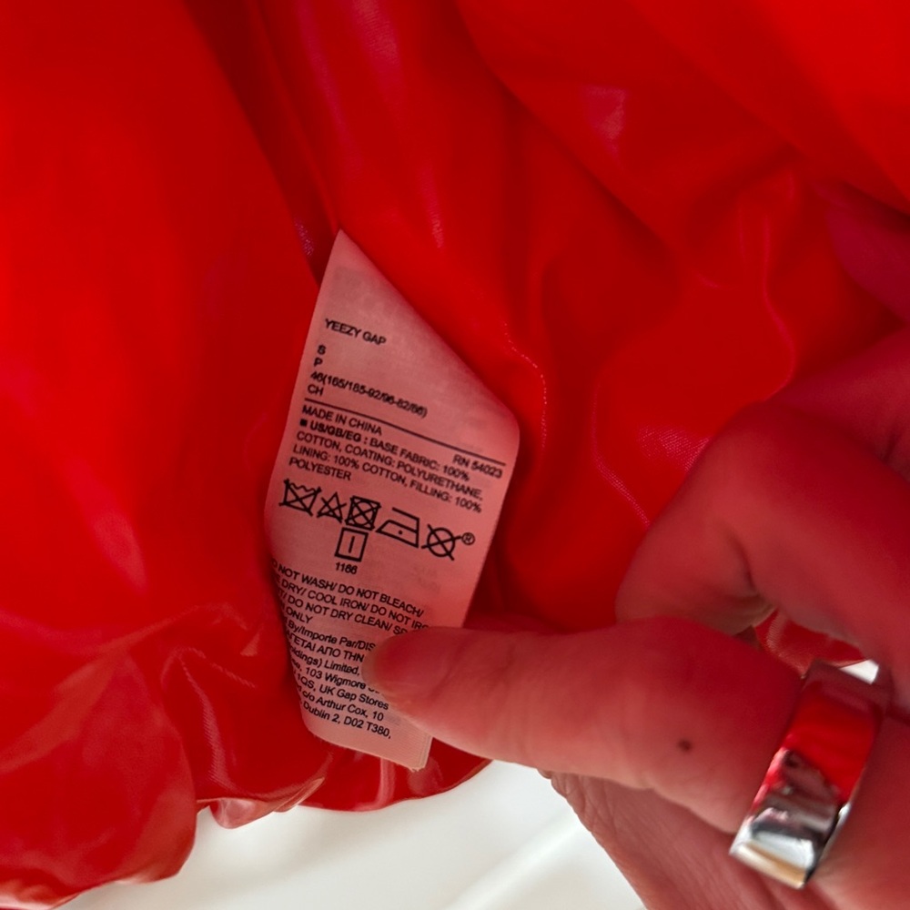 Yeezy Red Shiny Puffer Jacket View 6